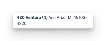 Autocomplete single address